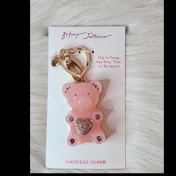Betsey Johnson Pink Gummy Bear Key/Bag Charm - Picture 1 of 8